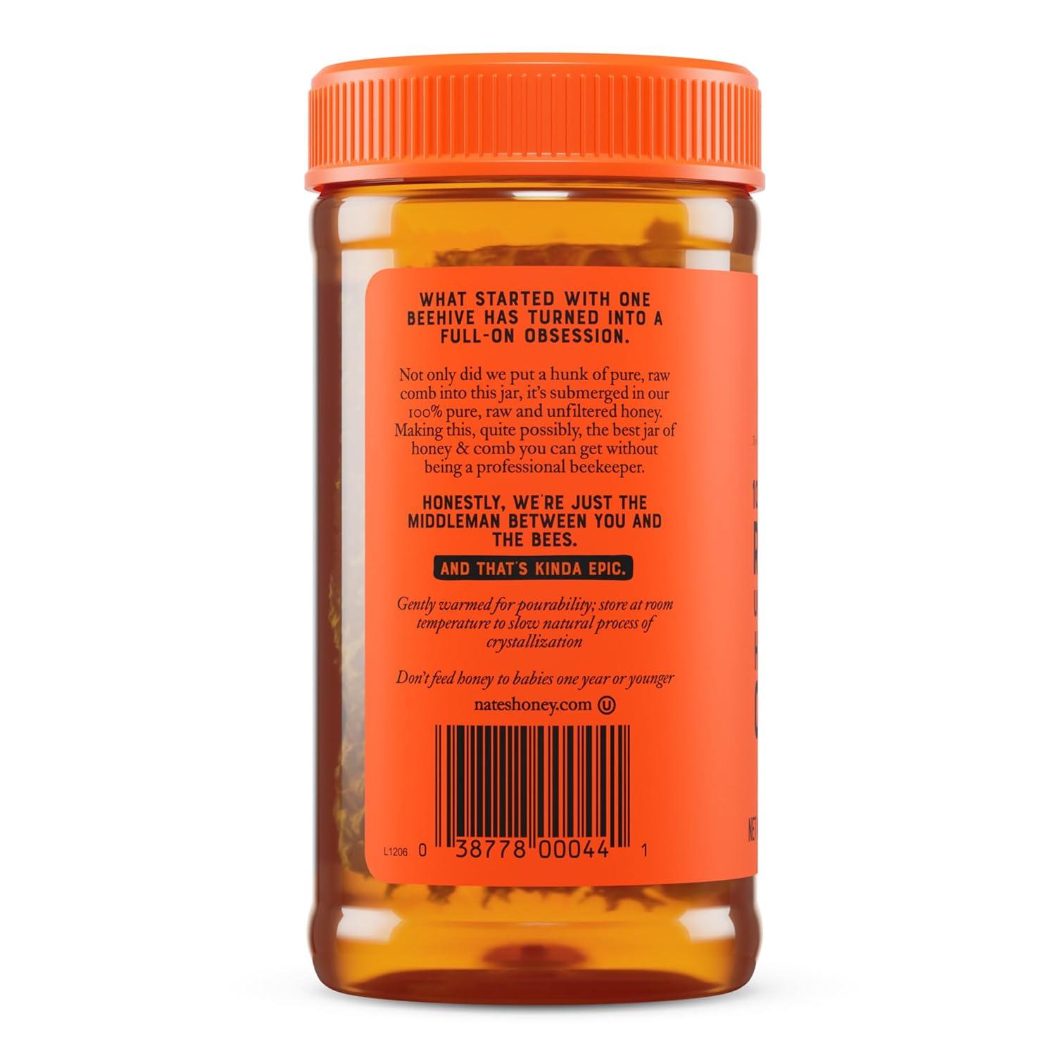 image:imageNates 100 Pure Raw amp Unfiltered Honey and Comb 16oz Jar16 Ounce Pack of 1