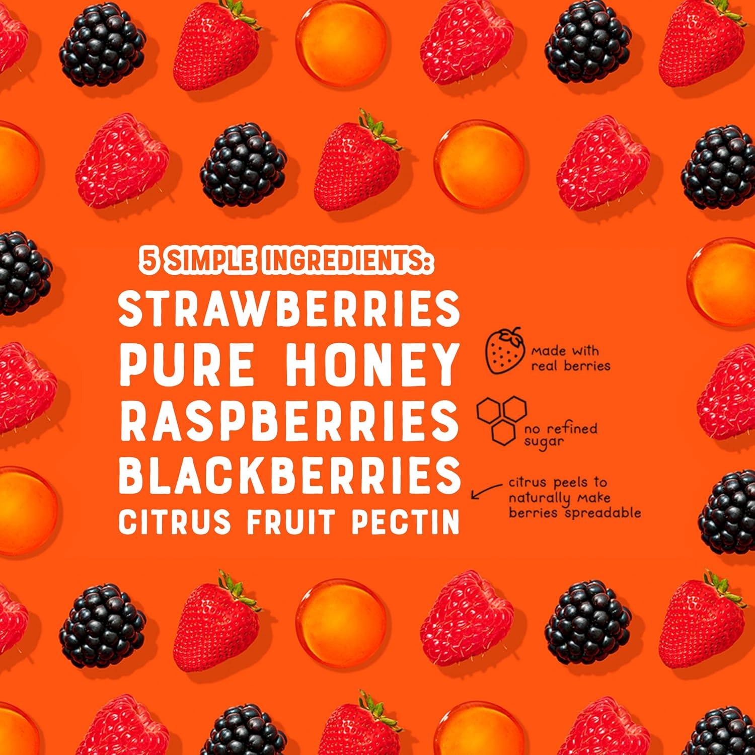 image:imageNates Honey Fruit Spread AllNatural Strawberry Made with Real Strawberries amp No Refined Sugar Sweetened with 100 Pure Honey 10 oz Jar EasytoSpreadMixed Berry