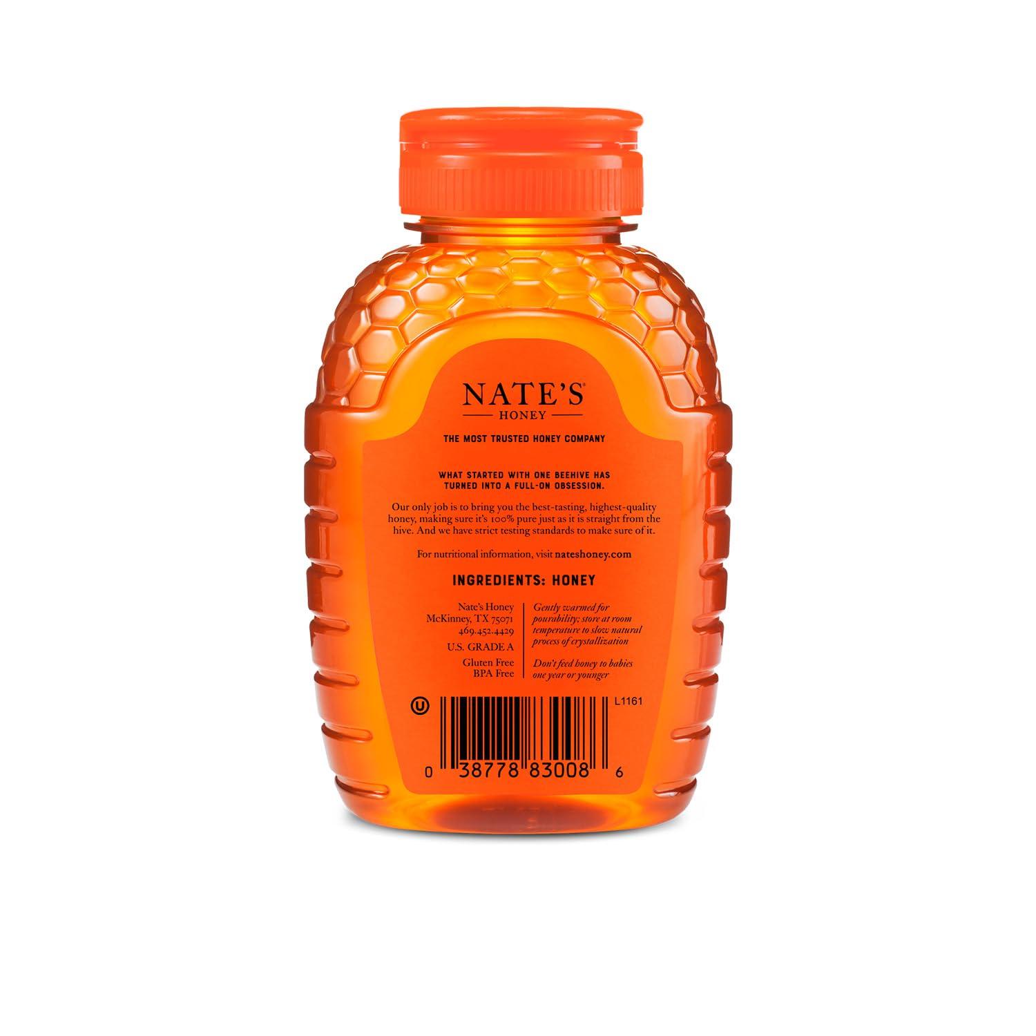 image:imageNature Nates 100 Pure Raw amp Unfiltered Honey AwardWinning Taste 8 oz Squeeze Bottle 4 PackHoney