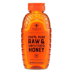 image:imageNates 100 Pure Raw amp Unfiltered Honey NoDrip Sustainable Squeeze Pouch Purity Guarantee No Additives 14 OunceBottle