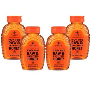 image:imageNature Nates 100 Pure Raw amp Unfiltered Honey AwardWinning Taste  8 oz Squeeze Bottle 4 PackHoney