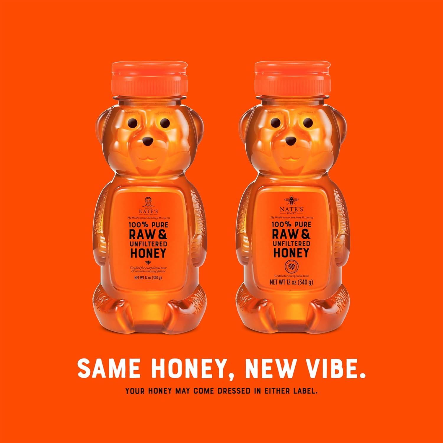 image:imageNates 100 Pure Raw amp Unfiltered Honey AwardWinning Taste 12oz Honey Bear Bottle