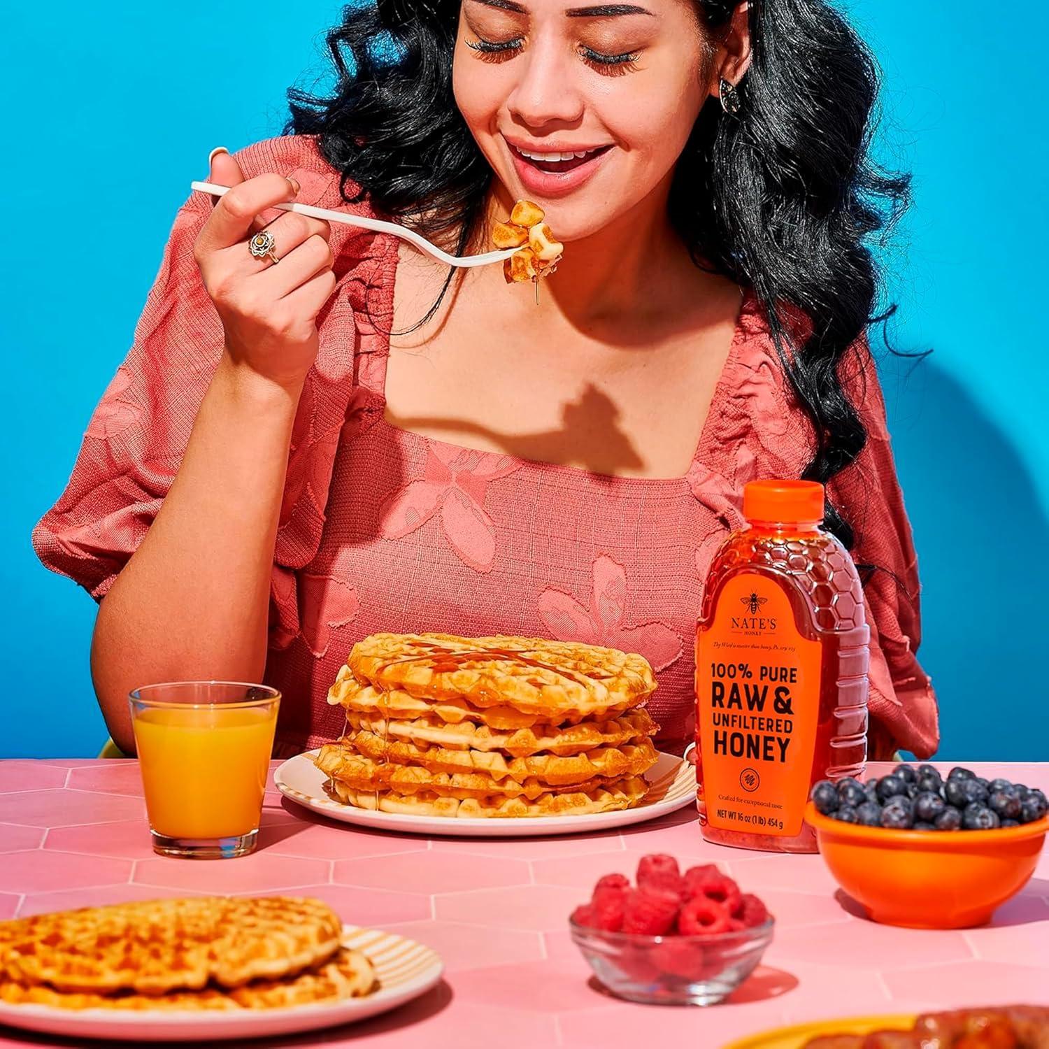 image:imageNates 100 Pure Raw amp Unfiltered Honey AwardWinning Taste 32oz Squeeze Bottle32 Ounce Pack of 1