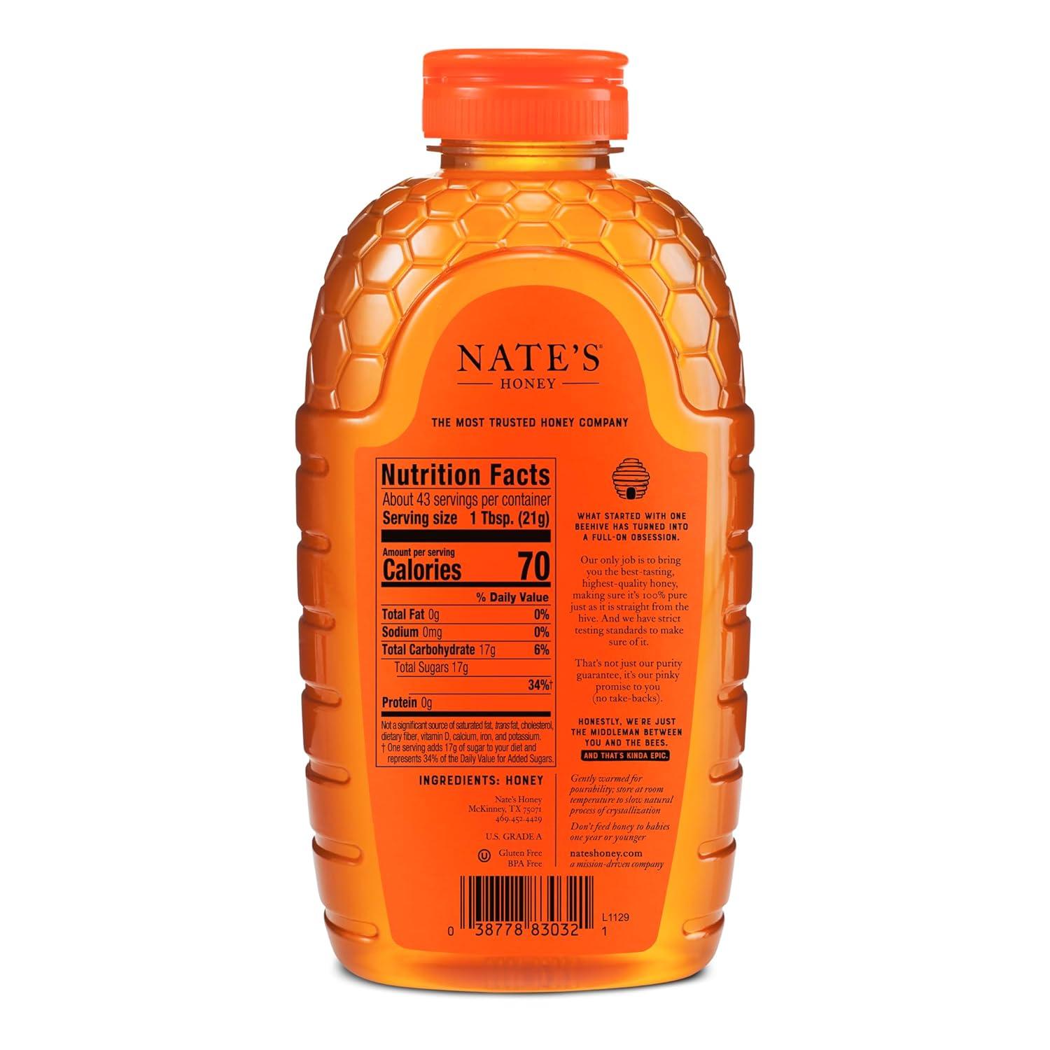 image:imageNates 100 Pure Raw amp Unfiltered Honey AwardWinning Taste 32oz Squeeze Bottle32 Ounce Pack of 1
