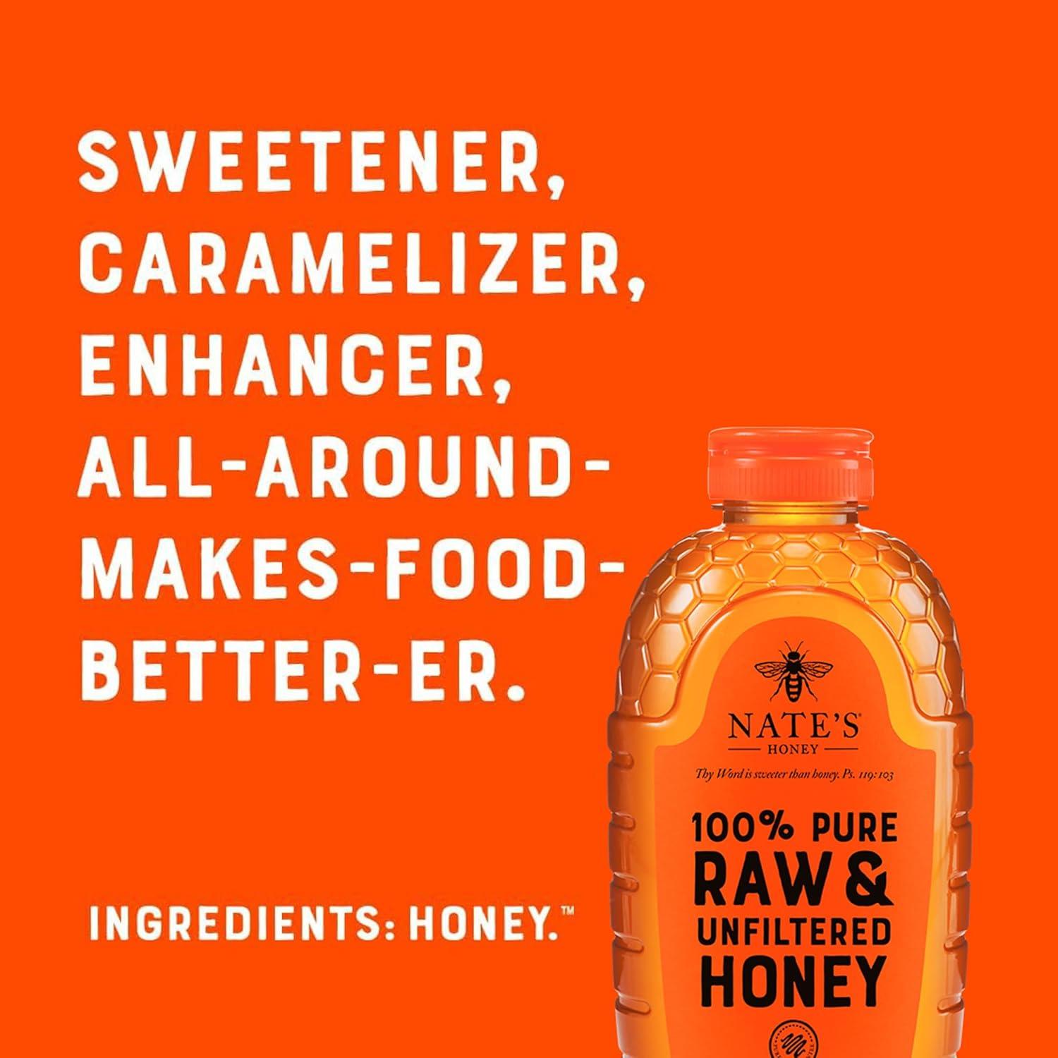 image:imageNates 100 Pure Raw amp Unfiltered Honey AwardWinning Taste 32oz Squeeze Bottle32 Ounce Pack of 1