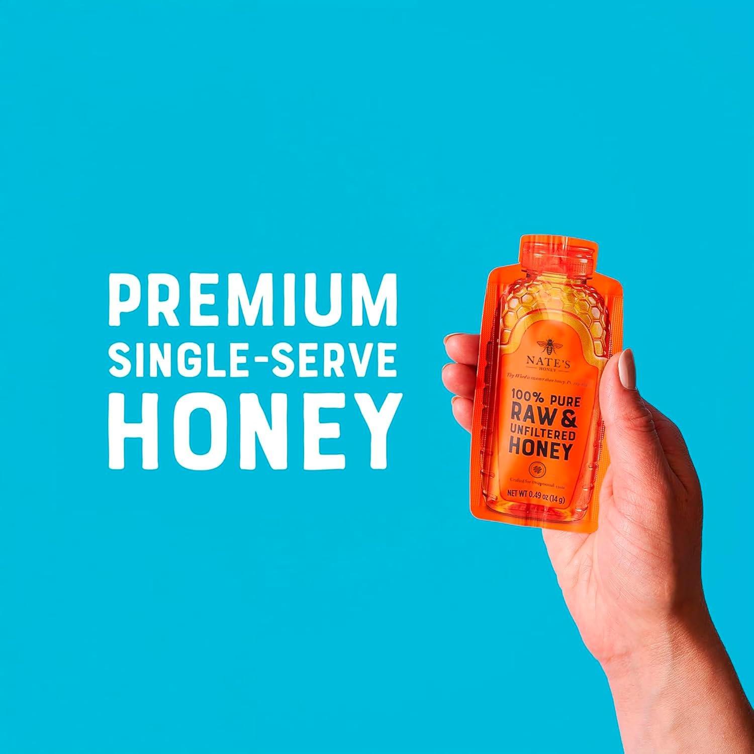 image:imageNates Bulk 400ct Honey Minis SingleServe 100 Pure Raw amp Unfiltered Honey 049oz Packets 400ct boxClassic Honey