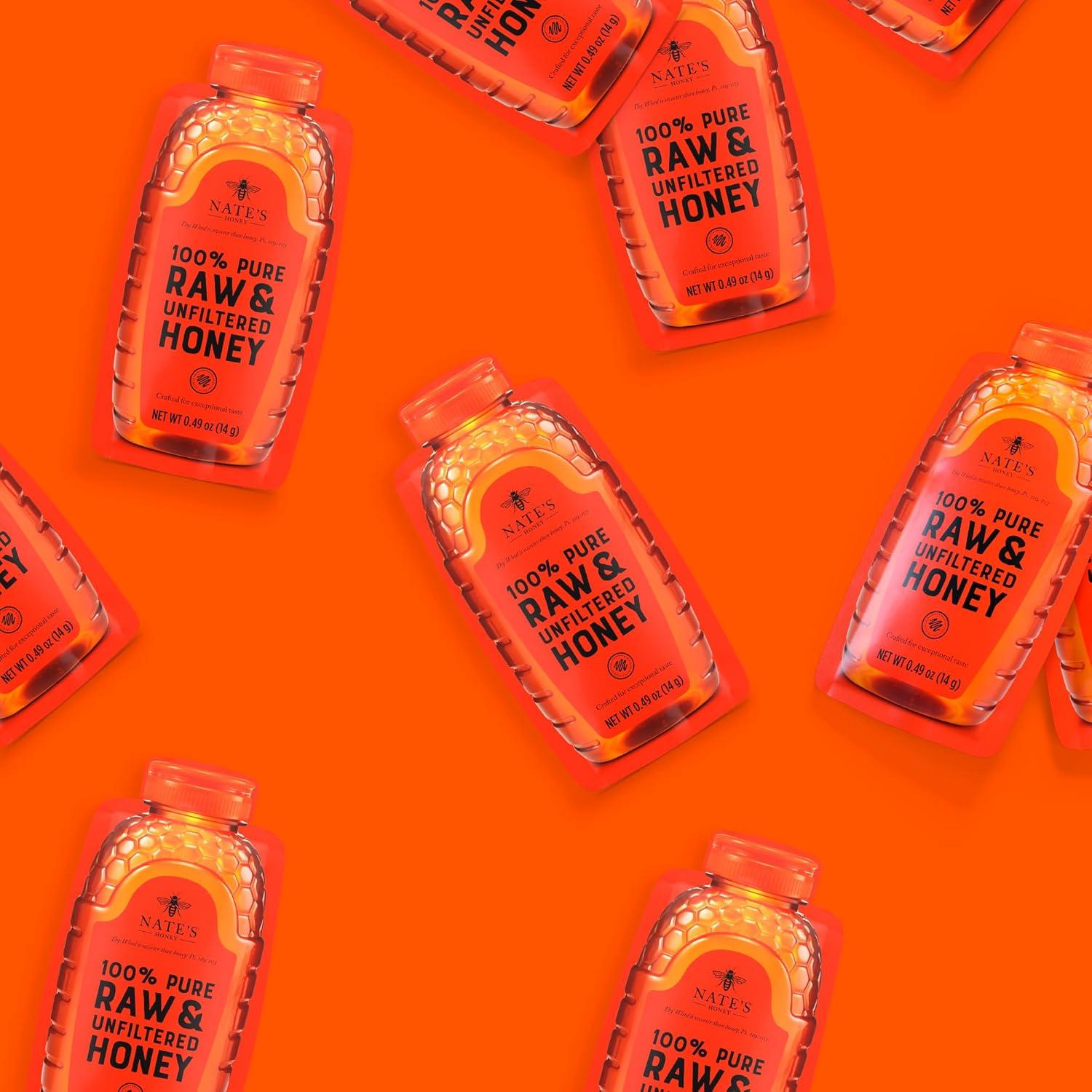 image:imageNates Bulk 400ct Honey Minis SingleServe 100 Pure Raw amp Unfiltered Honey 049oz Packets 400ct boxClassic Honey