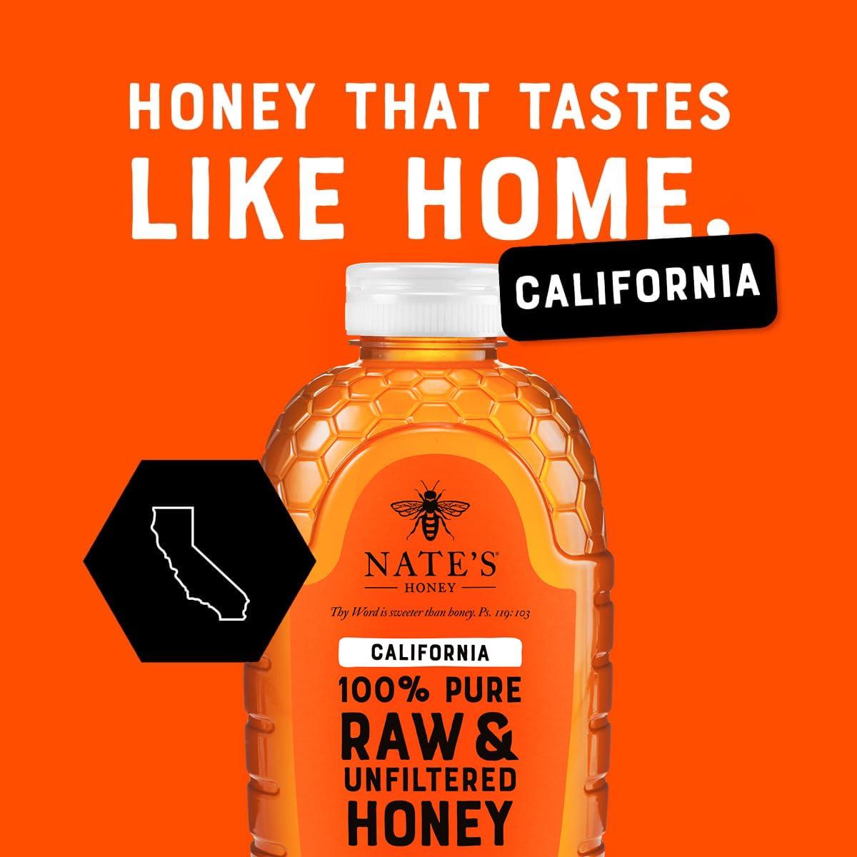 image:imageNates California 100 Pure Raw amp Unfiltered Honey 16 oz Squeeze Bottle Allnatural Sweetener32 Ounce Pack of 1