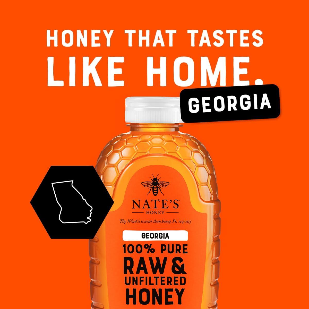 image:imageNates Georgia 100 Pure Raw amp Unfiltered Honey 32 oz Squeeze Bottle Allnatural Sweetener