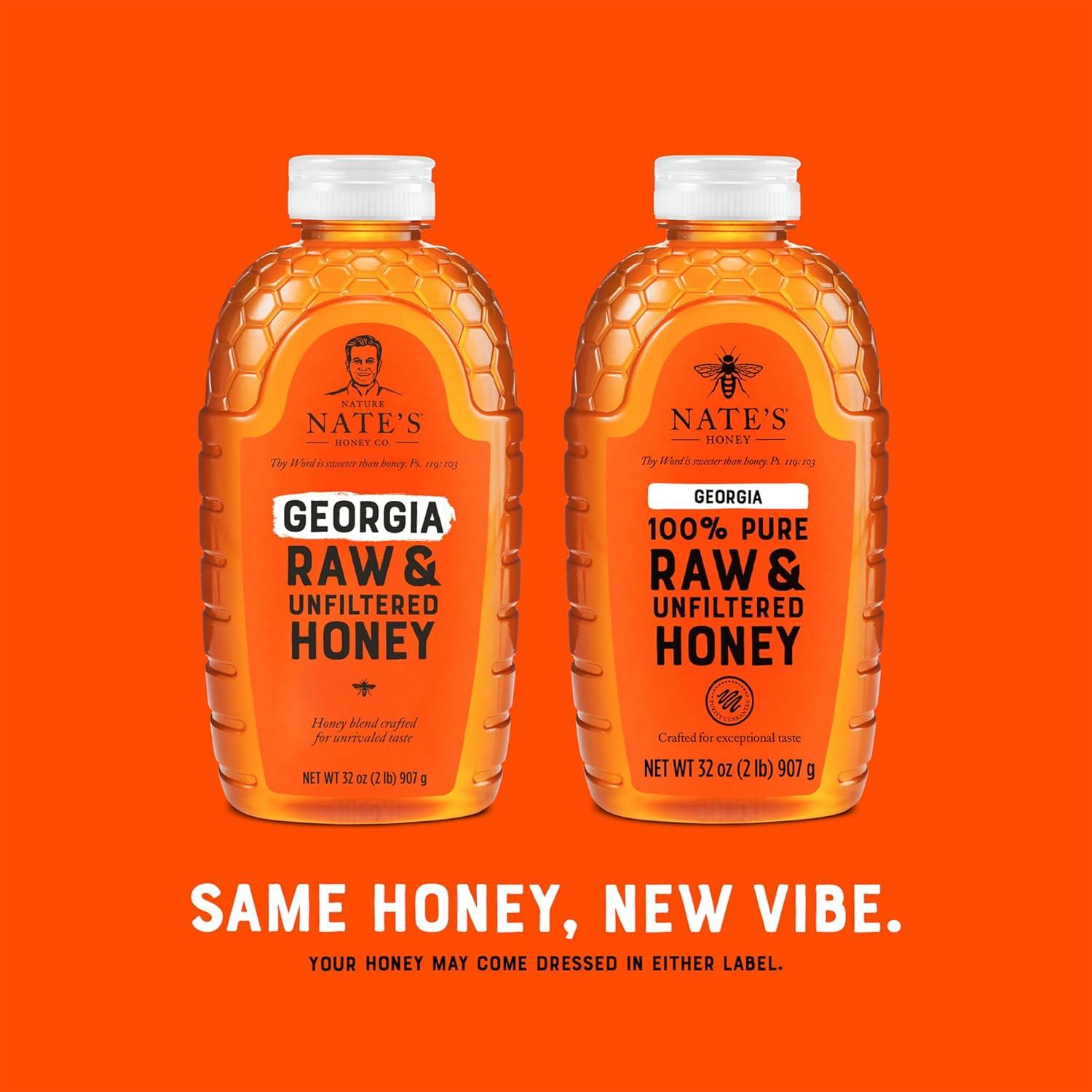 image:imageNates Georgia 100 Pure Raw amp Unfiltered Honey 32 oz Squeeze Bottle Allnatural Sweetener