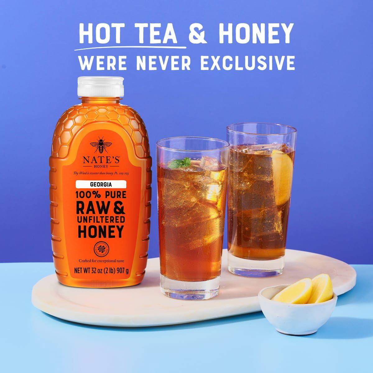 image:imageNates Georgia 100 Pure Raw amp Unfiltered Honey 32 oz Squeeze Bottle Allnatural Sweetener