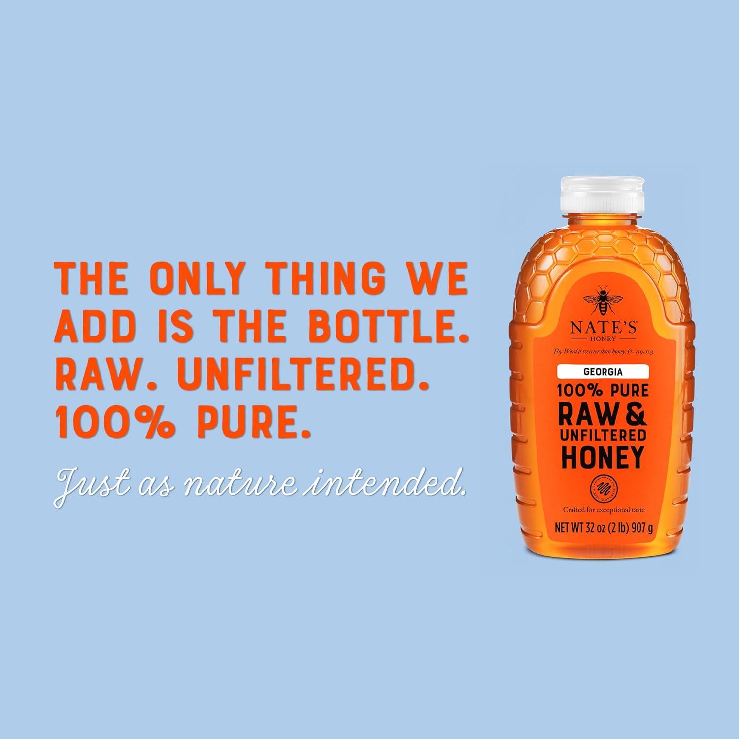 image:imageNates Georgia 100 Pure Raw amp Unfiltered Honey 32 oz Squeeze Bottle Allnatural Sweetener