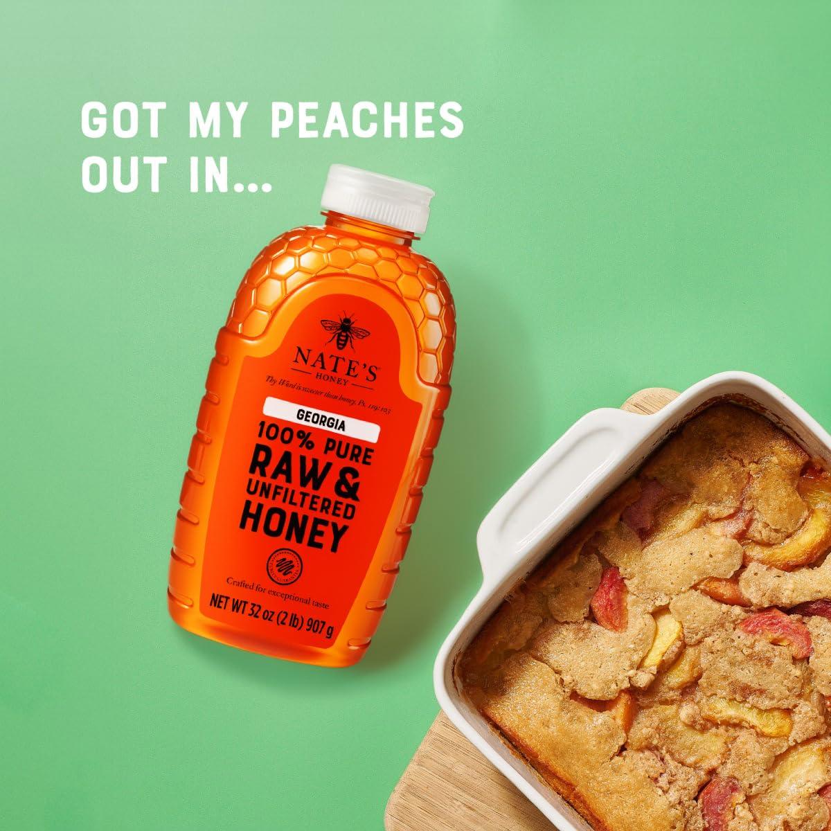 image:imageNates Georgia 100 Pure Raw amp Unfiltered Honey 32 oz Squeeze Bottle Allnatural Sweetener