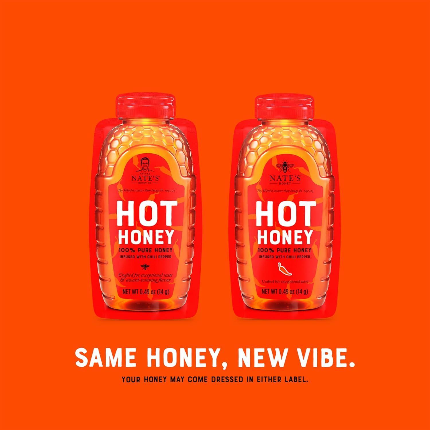 image:imageNates Hot Honey 100 Pure Honey Infused with Habanero Chili Pepper Flakes Awardwinning Taste 8 oz Squeeze Bottle049 Ounce Pack of 20