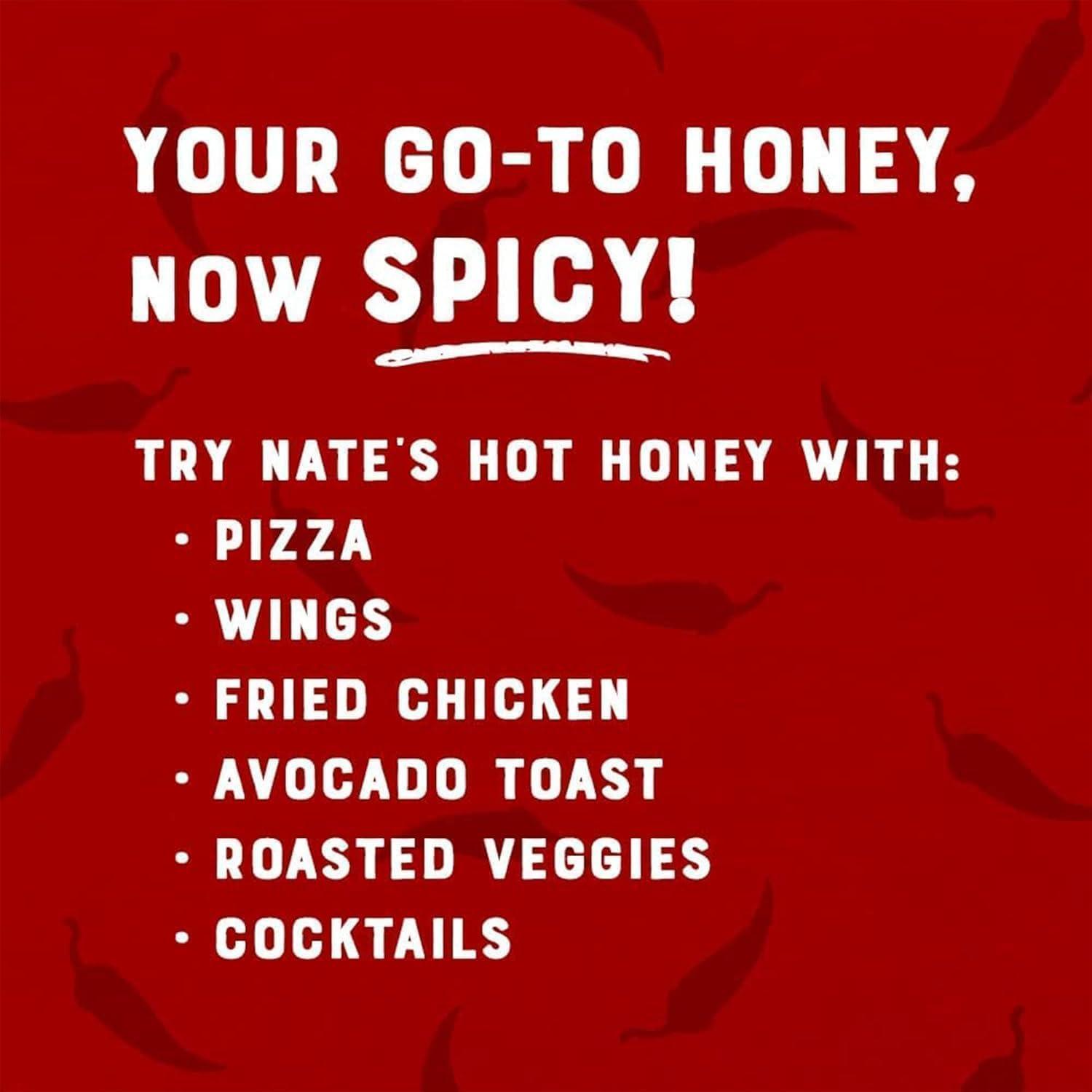 image:imageNates Hot Honey 100 Pure Honey Infused with Habanero Chili Pepper Flakes Awardwinning Taste 8 oz Squeeze Bottle16 Ounce Pack of 1