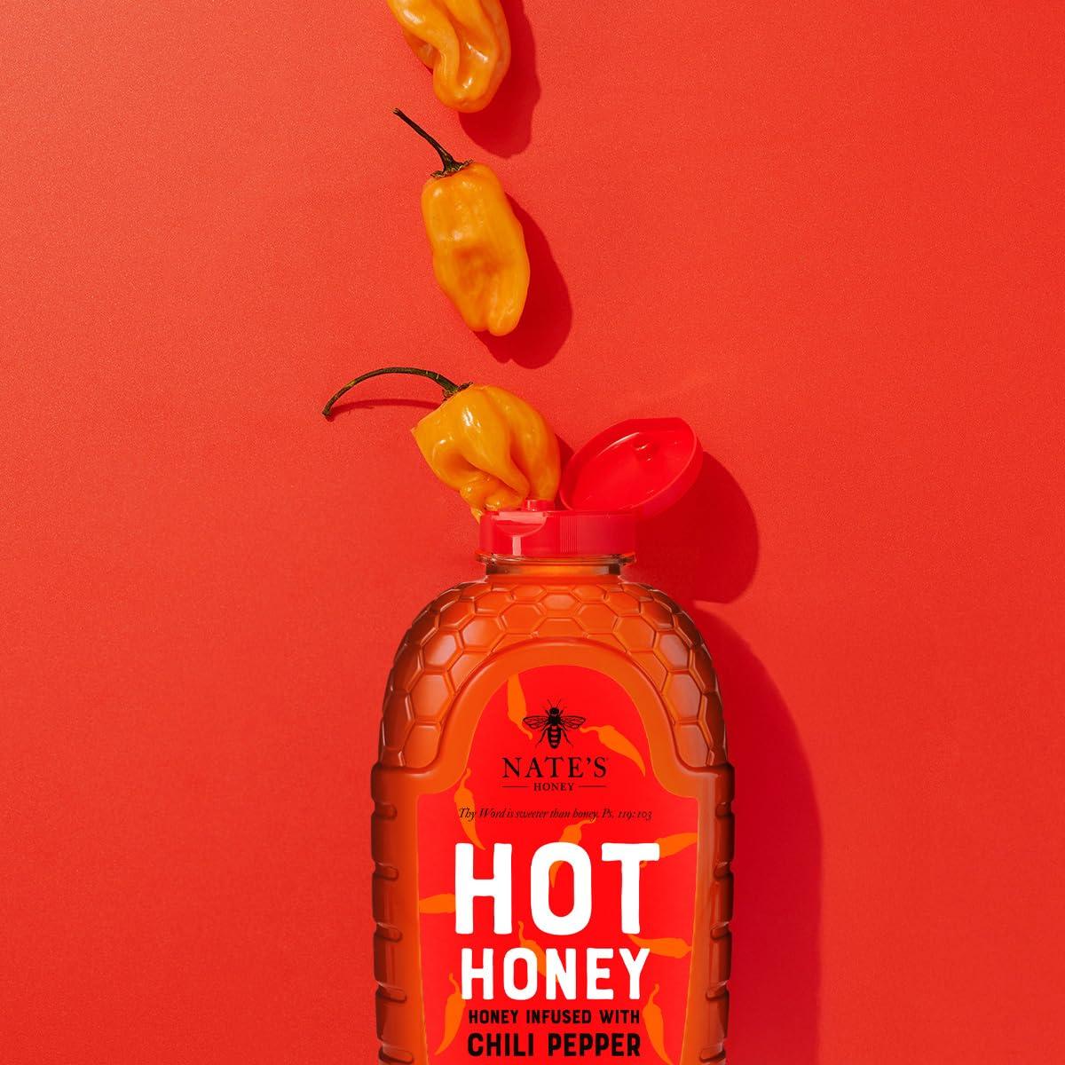 image:imageNates Hot Honey 100 Pure Honey Infused with Habanero Chili Pepper Flakes Awardwinning Taste 8 oz Squeeze Bottle32 Ounce Pack of 1