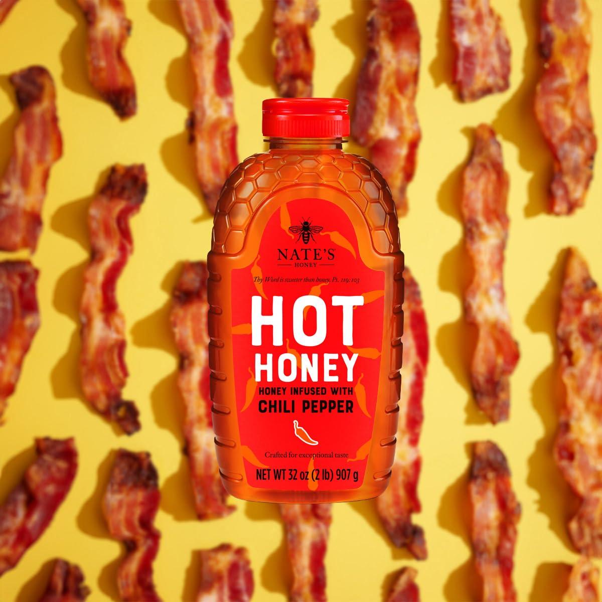 image:imageNates Hot Honey 100 Pure Honey Infused with Habanero Chili Pepper Flakes Awardwinning Taste 8 oz Squeeze Bottle32 Ounce Pack of 1