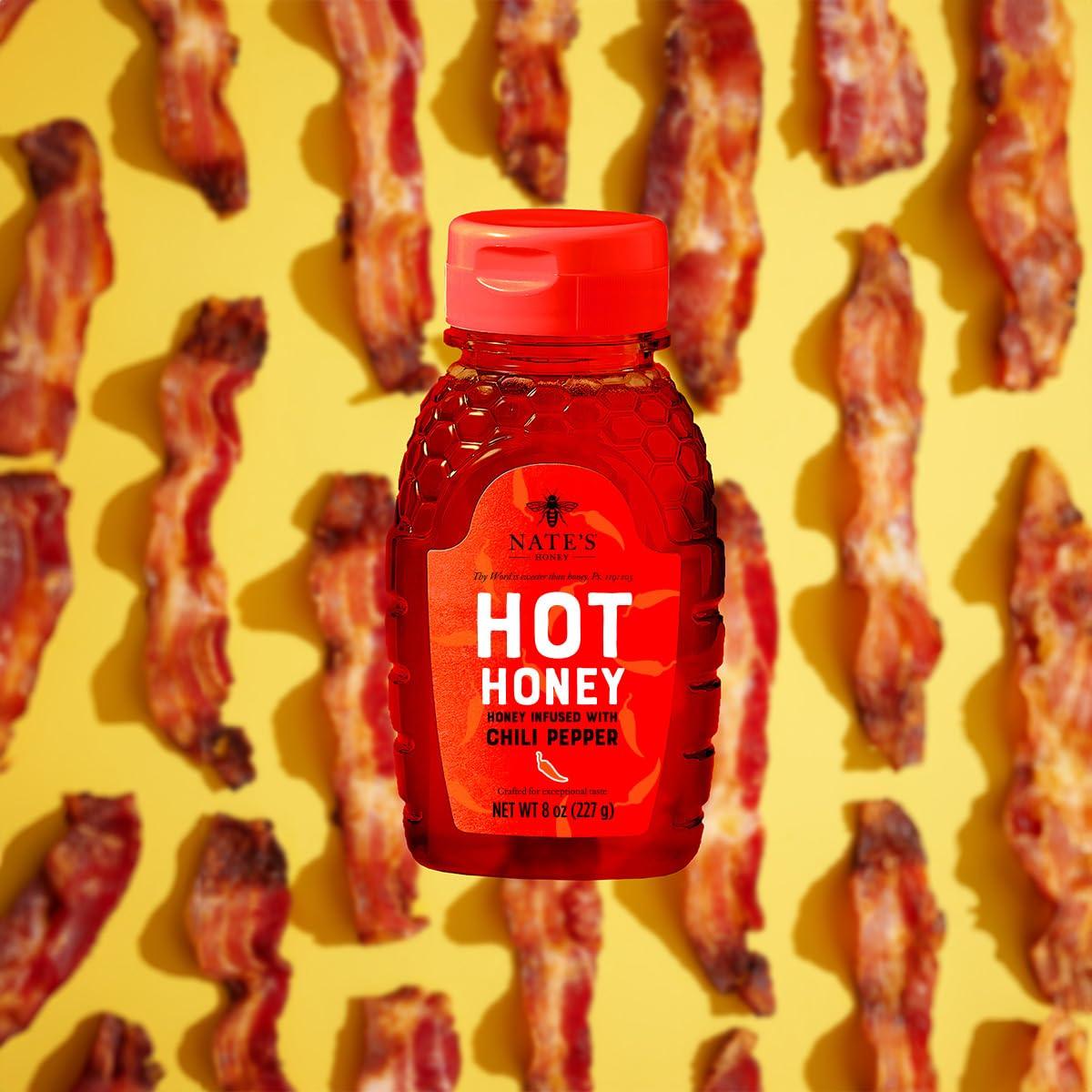 image:imageNates Hot Honey 100 Pure Honey Infused with Habanero Chili Pepper Flakes Awardwinning Taste 8 oz Squeeze Bottle8 Ounce Pack of 1