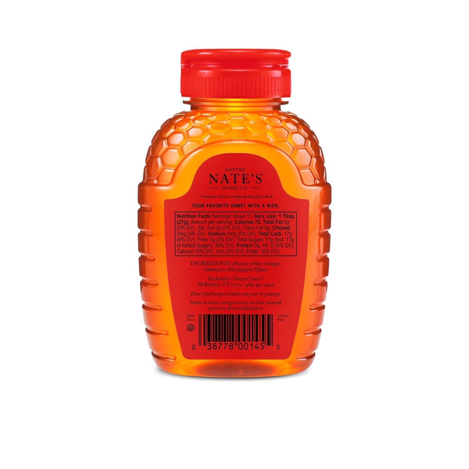 image:imageNates Hot Honey 100 Pure Honey Infused with Habanero Chili Pepper Flakes Awardwinning Taste 8 oz Squeeze Bottle8 Ounce Pack of 1