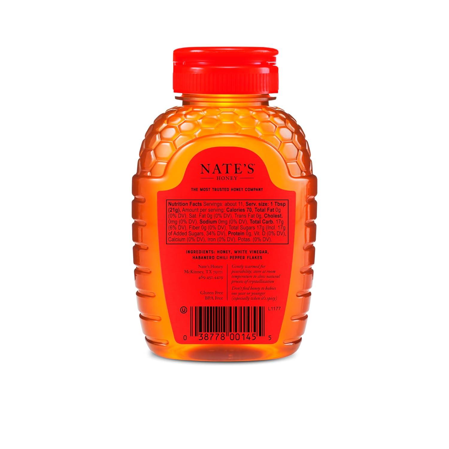 image:imageNates Hot Honey 100 Pure Honey Infused with Habanero Chili Pepper Flakes Awardwinning Taste 8 oz Squeeze Bottle8 Ounce Pack of 1