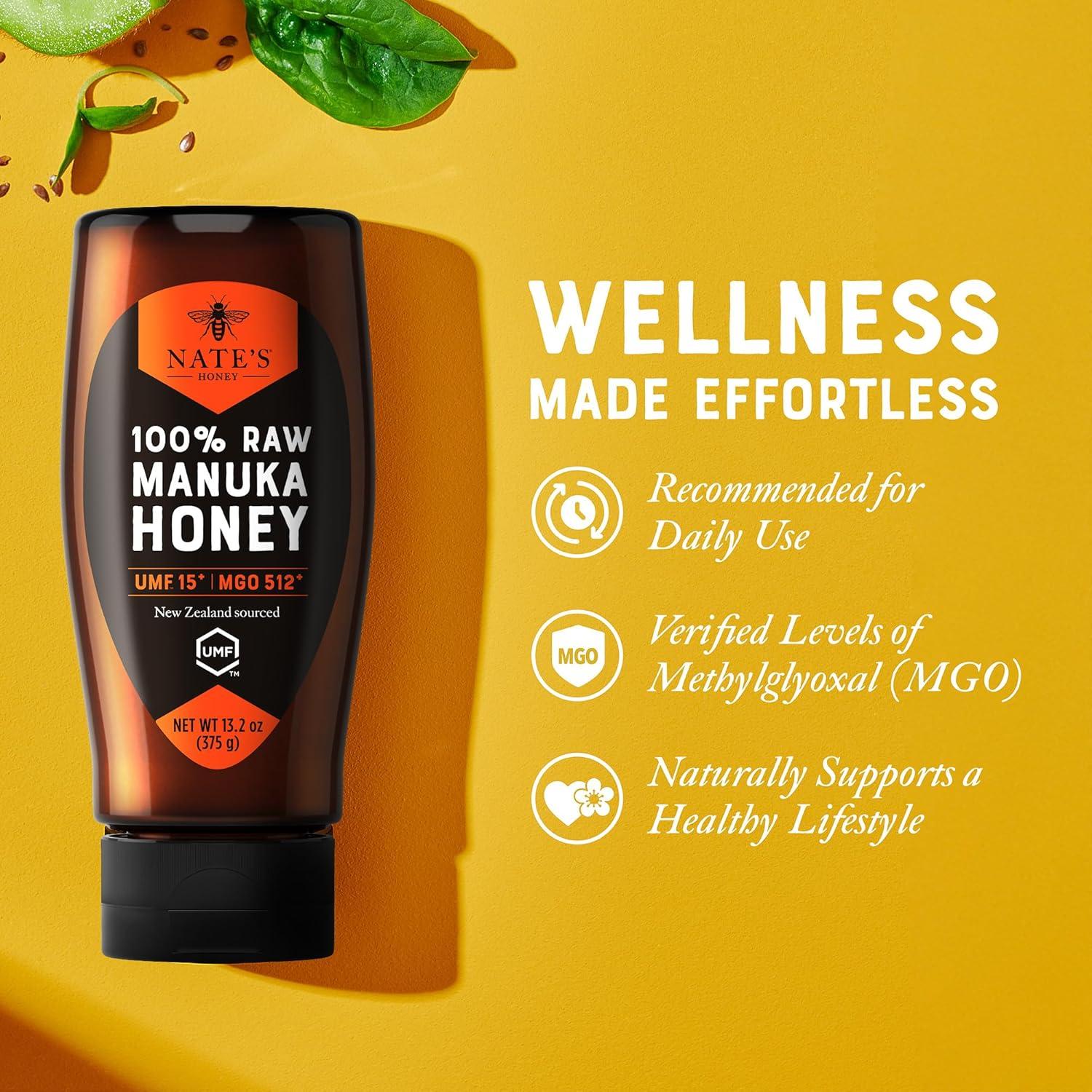 image:imageNates Raw Manuka Honey New Zealand MGO 83 UMF Certified 5 132 oz Squeeze BottleMGO 512 UMF Certified 15