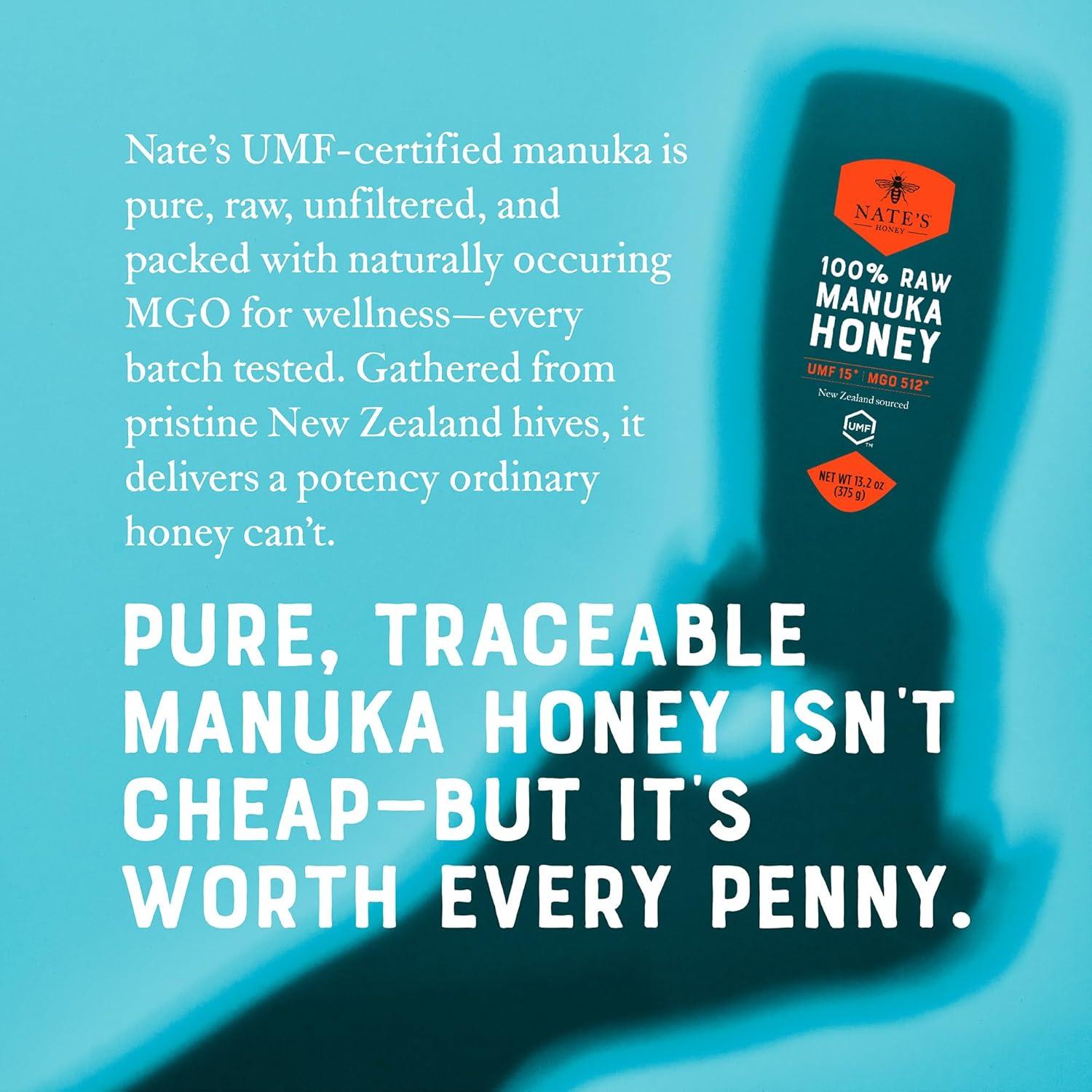 image:imageNates Raw Manuka Honey New Zealand MGO 83 UMF Certified 5 132 oz Squeeze BottleMGO 512 UMF Certified 15