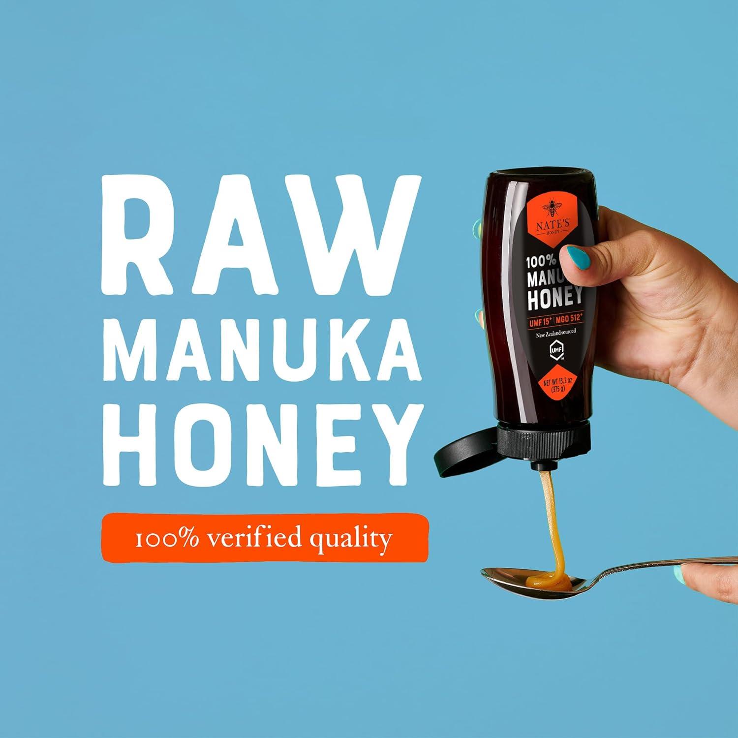image:imageNates Raw Manuka Honey New Zealand MGO 83 UMF Certified 5 132 oz Squeeze BottleMGO 512 UMF Certified 15