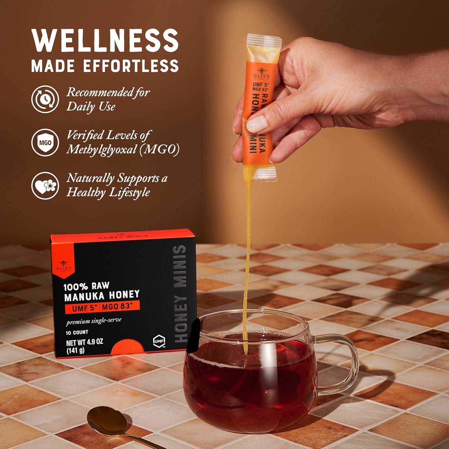 image:imageNates Raw Manuka Honey New Zealand MGO 83 UMF Certified 5 132 oz Squeeze BottleMGO 83 UMF Certified 5