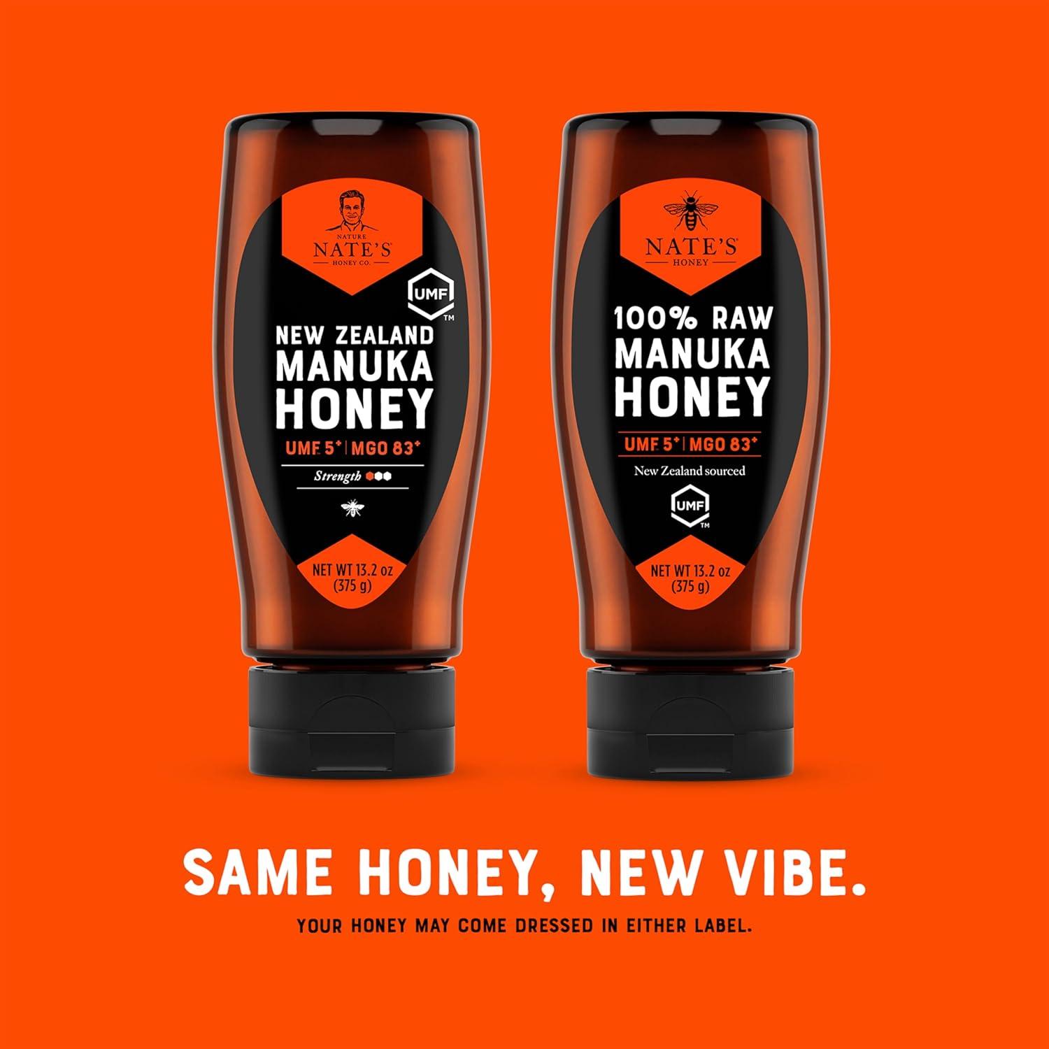 image:imageNates Raw Manuka Honey New Zealand MGO 83 UMF Certified 5 132 oz Squeeze BottleMGO 83 UMF Certified 5