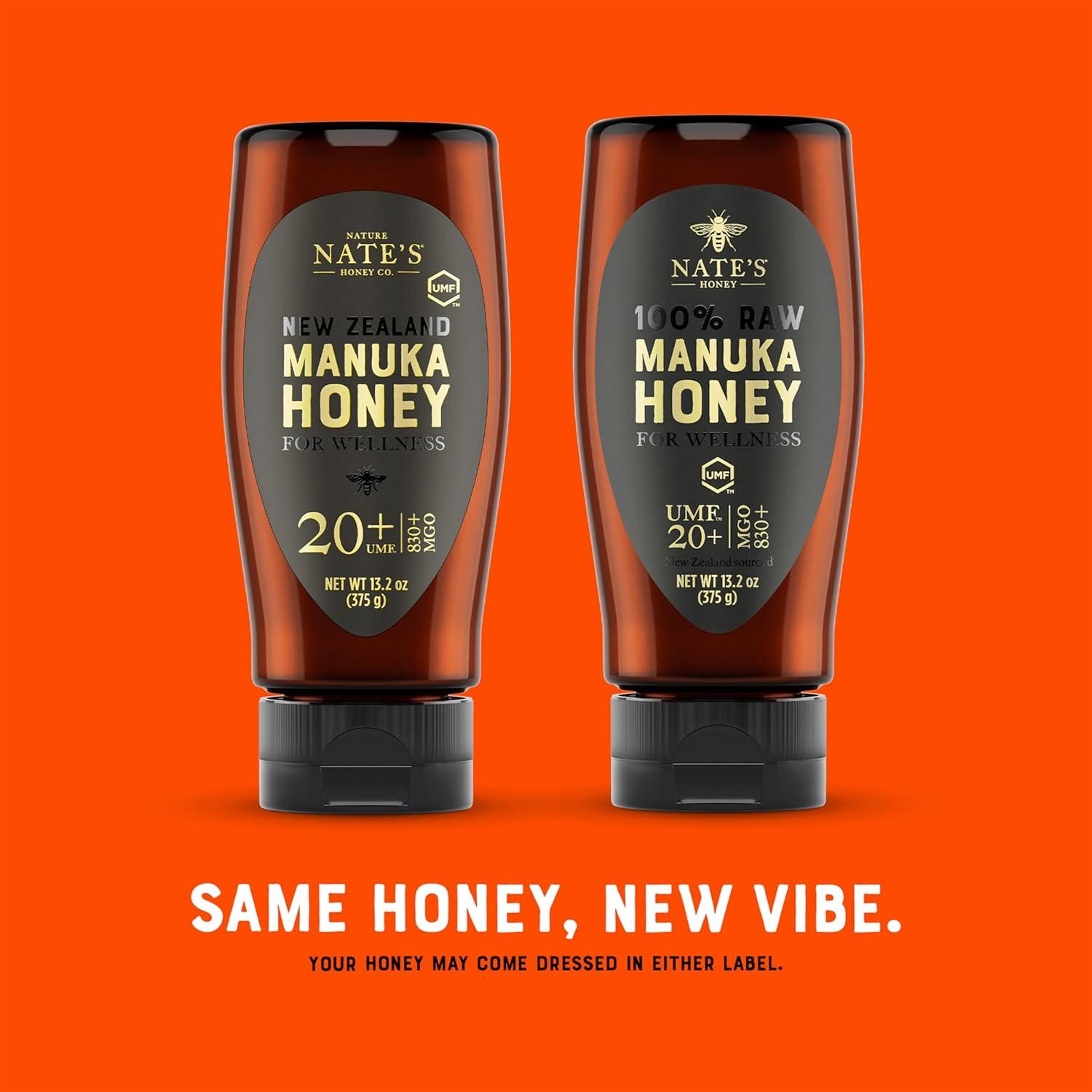 image:imageNates Raw Manuka Honey New Zealand MGO 83 UMF Certified 5 132 oz Squeeze BottleMGO 830 UMF Certified 20