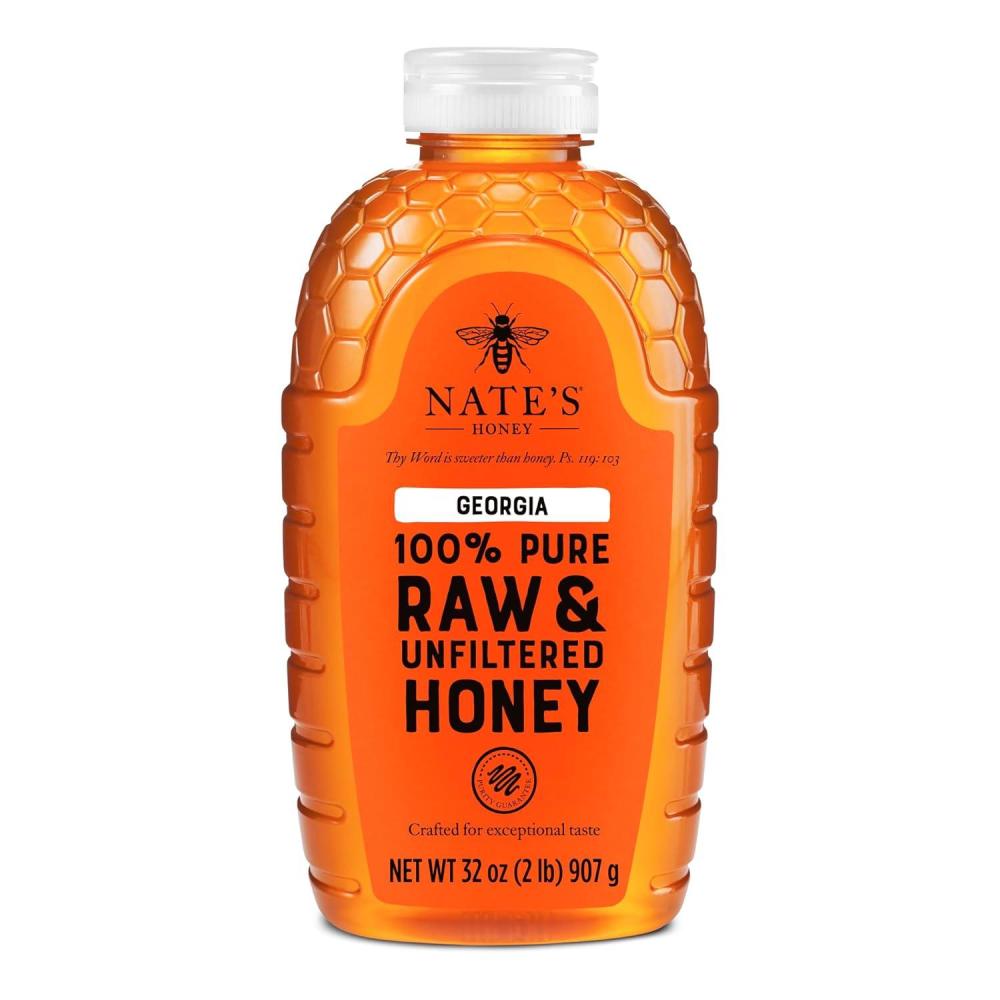 image:imageNates Georgia 100 Pure Raw amp Unfiltered Honey 32 oz Squeeze Bottle Allnatural Sweetener