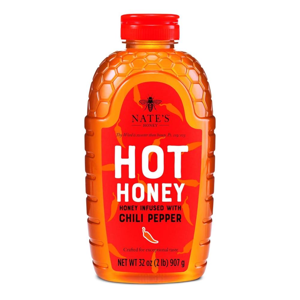image:imageNates Hot Honey 100 Pure Honey Infused with Habanero Chili Pepper Flakes Awardwinning Taste 8 oz Squeeze Bottle32 Ounce Pack of 1