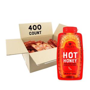 image:imageNates Bulk 400ct Honey Minis  SingleServe 100 Pure Raw amp Unfiltered Honey  049oz Packets 400ct boxHot Honey