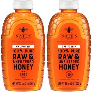 image:imageNates California 100 Pure Raw amp Unfiltered Honey  16 oz Squeeze Bottle  Allnatural Sweetener32 Ounce Pack of 2