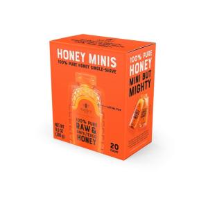 image:imageNates Honey Minis  SingleServe 100 Pure Raw amp Unfiltered Honey  049oz Packets 20ct boxClassic Honey