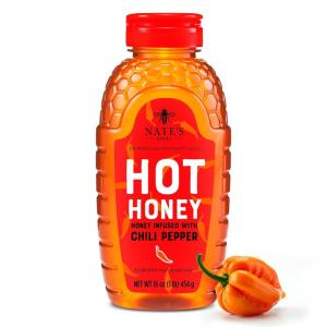 image:imageNates Hot Honey  100 Pure Honey Infused with Habanero Chili Pepper Flakes Awardwinning Taste  8 oz Squeeze Bottle16 Ounce Pack of 1