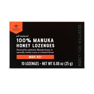 image:imageNates Manuka Honey Lozenges MGO 83  Soothing Throat Lozenges with New Zealand Manuka Honey for Natural Immune Support  10Count Blister Pack