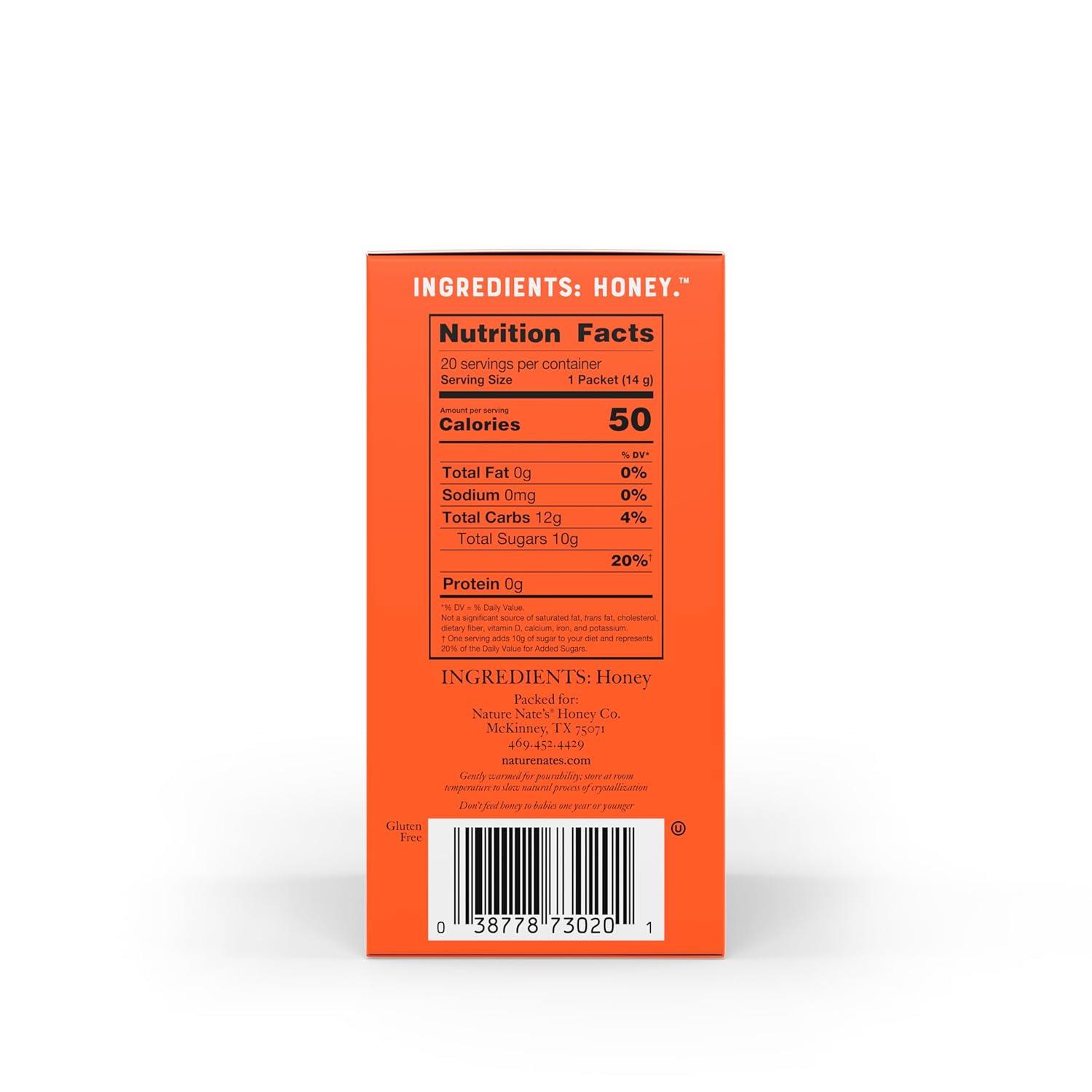 image:imageNates Organic Honey Minis SingleServe Organic 100 Pure Raw amp Unfiltered Honey 20 Count Box USDA Certified Convenient Packs for Travel and Everyday Use 049oz PacketsClassic Honey