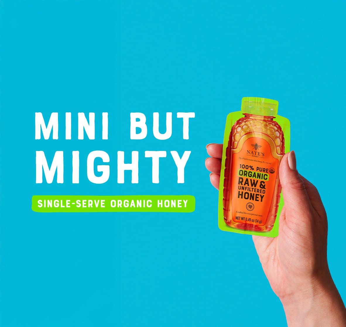 image:imageNates Organic Honey Minis SingleServe Organic 100 Pure Raw amp Unfiltered Honey 20 Count Box USDA Certified Convenient Packs for Travel and Everyday Use 049oz PacketsOrganic Honey