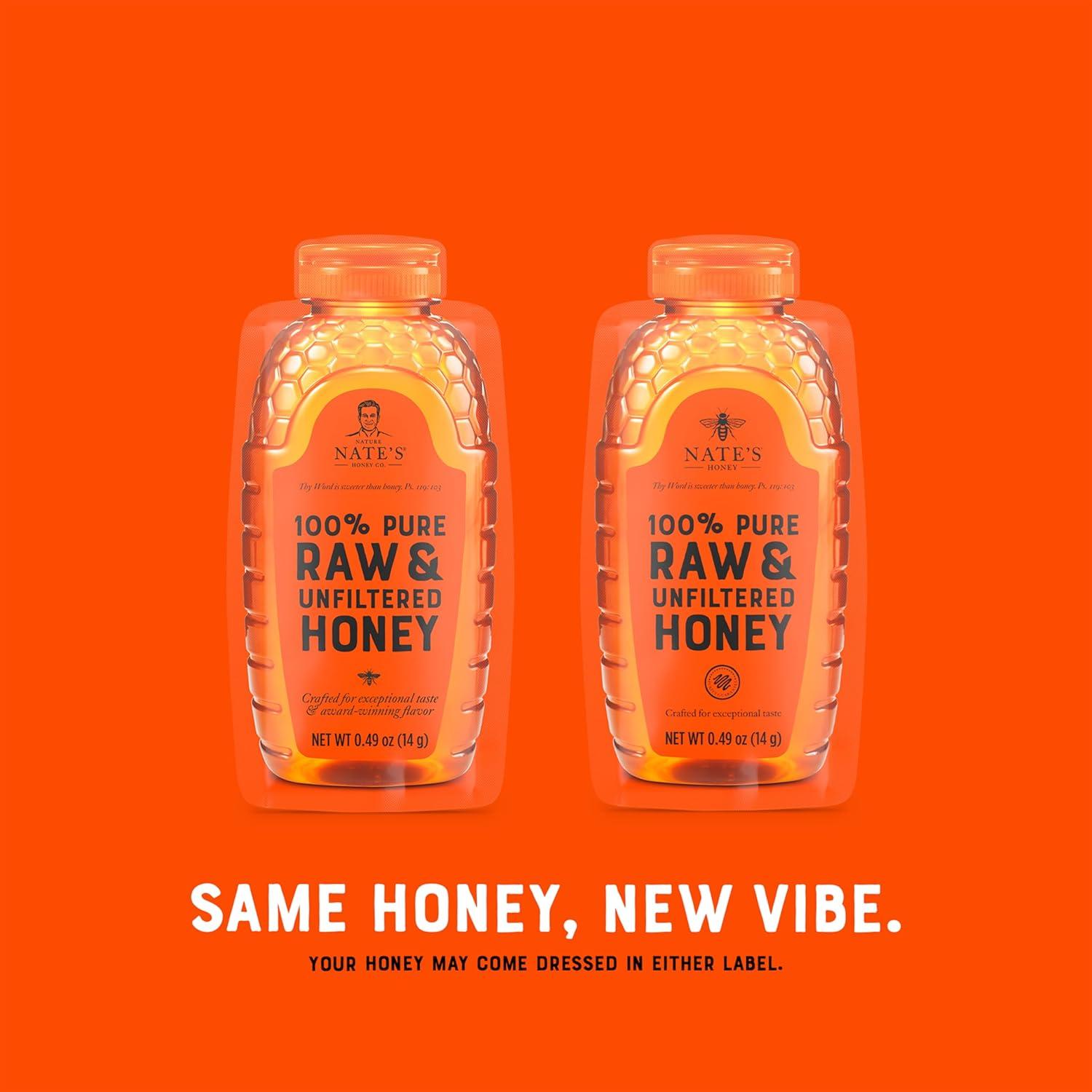 image:imageNates Organic Honey Minis SingleServe Organic 100 Pure Raw amp Unfiltered Honey 20 Count Box USDA Certified Convenient Packs for Travel and Everyday Use 049oz PacketsClassic Honey