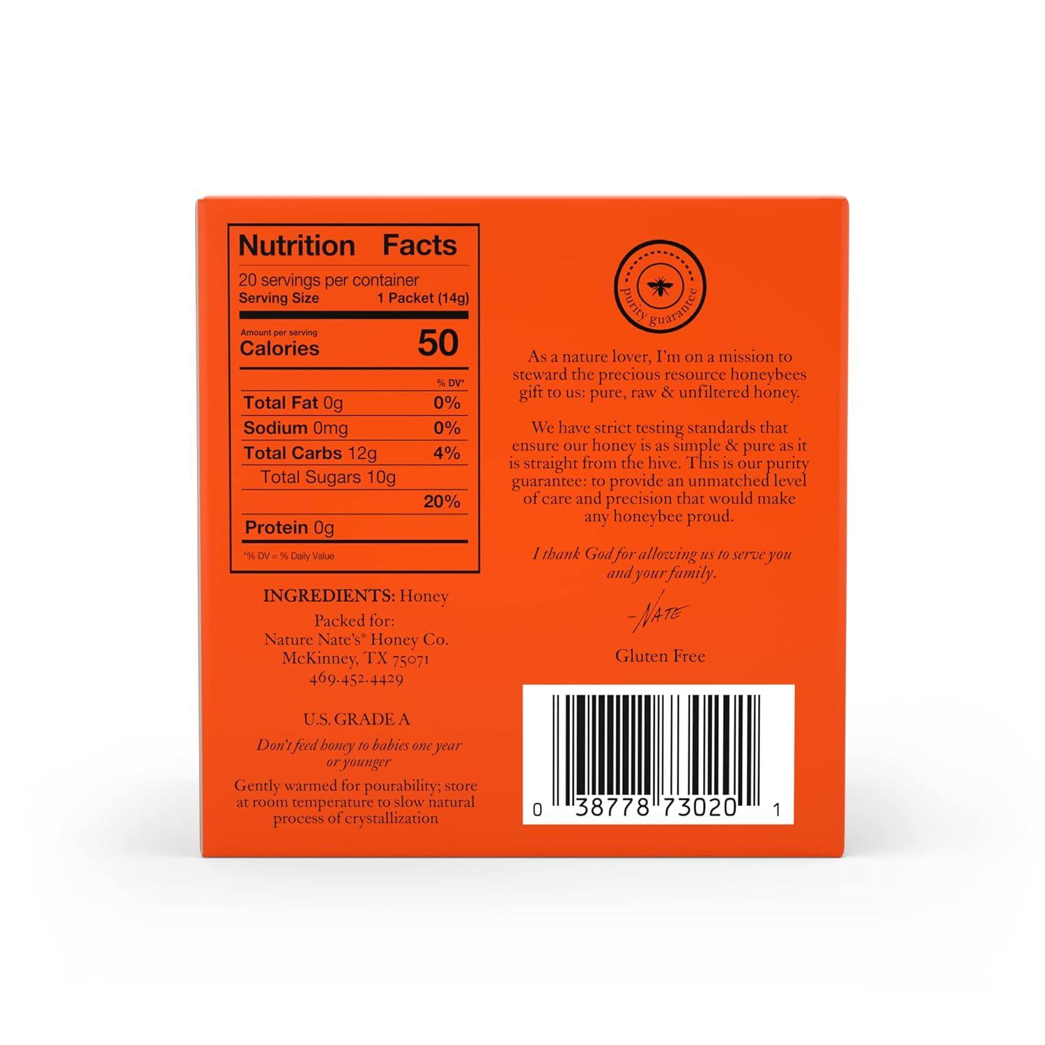 image:imageNates Organic Honey Minis SingleServe Organic 100 Pure Raw amp Unfiltered Honey 20 Count Box USDA Certified Convenient Packs for Travel and Everyday Use 049oz PacketsClassic Honey