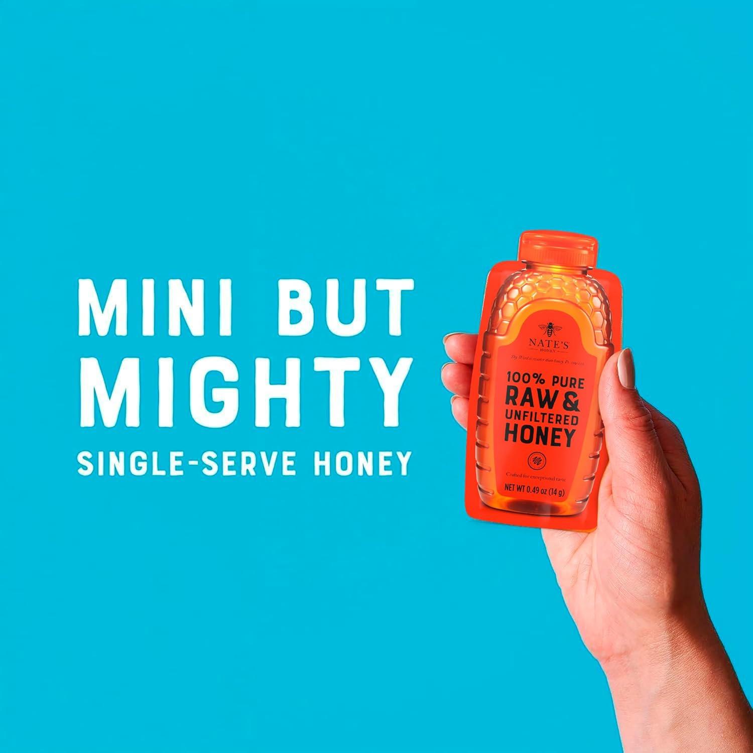 image:imageNates Organic Honey Minis SingleServe Organic 100 Pure Raw amp Unfiltered Honey 20 Count Box USDA Certified Convenient Packs for Travel and Everyday Use 049oz PacketsClassic Honey