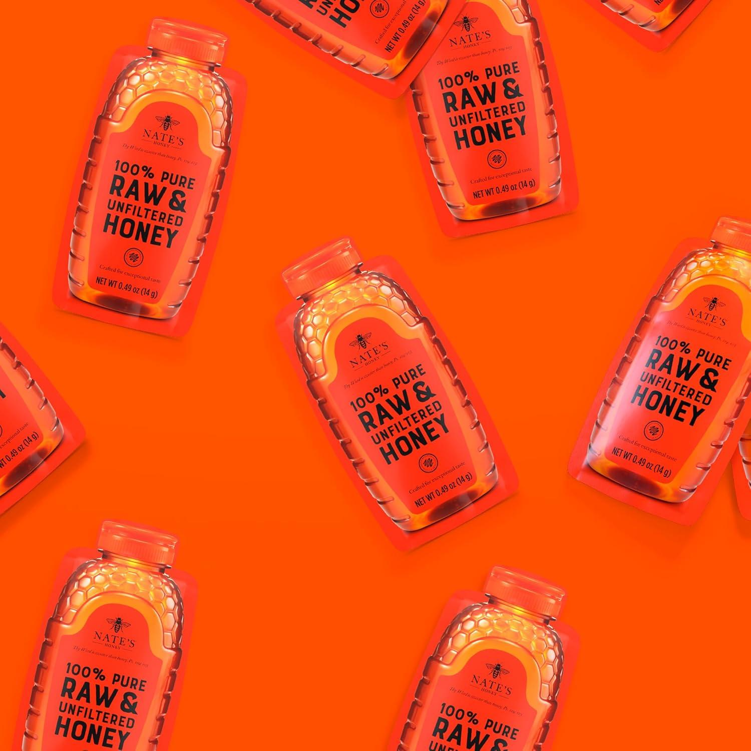 image:imageNates Organic Honey Minis SingleServe Organic 100 Pure Raw amp Unfiltered Honey 20 Count Box USDA Certified Convenient Packs for Travel and Everyday Use 049oz PacketsClassic Honey