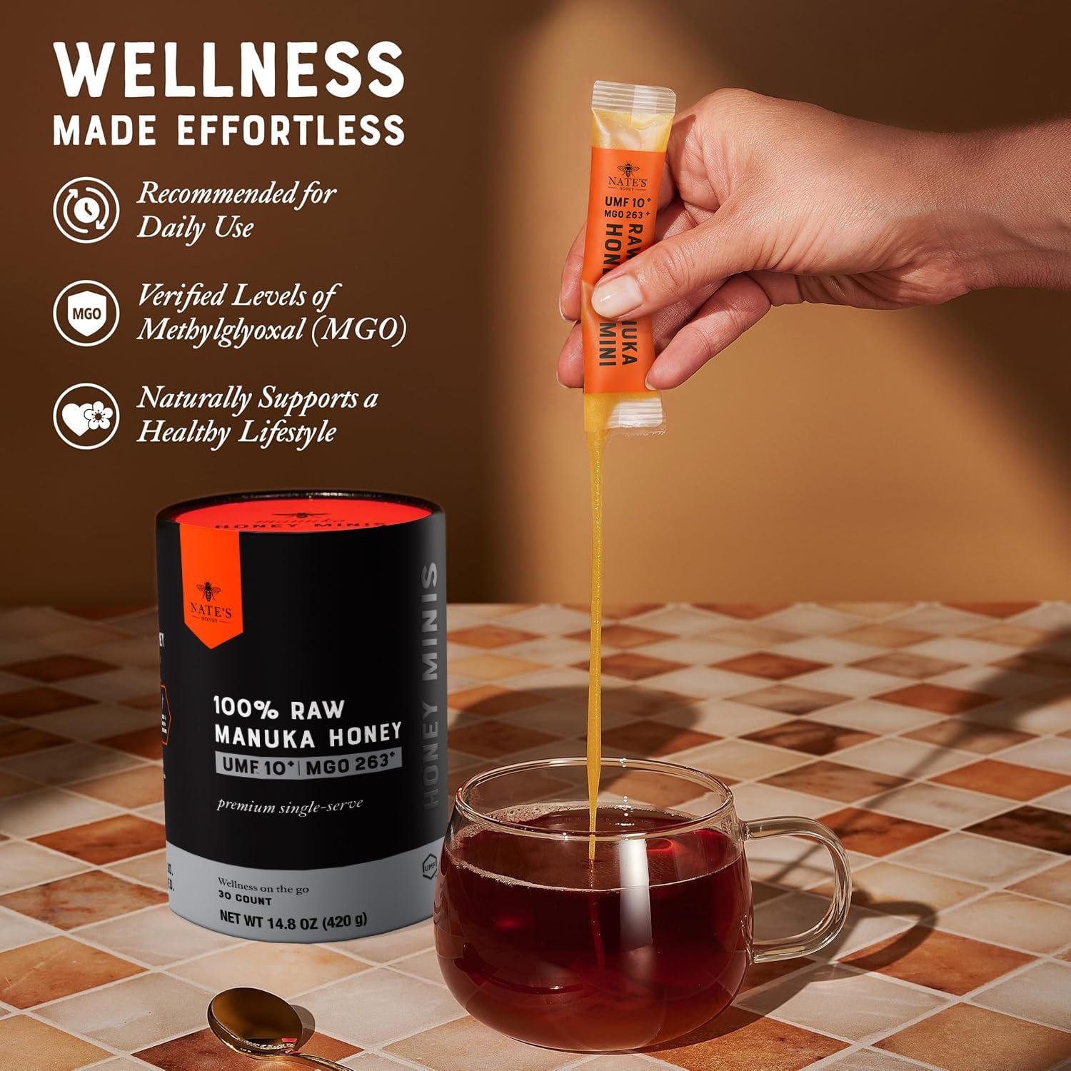 image:imageNates Organic Manuka Honey MGO 300 UMF 11 132 oz Squeeze Bottle USDA Certified OrganicMGO 263 UMF Certified 10