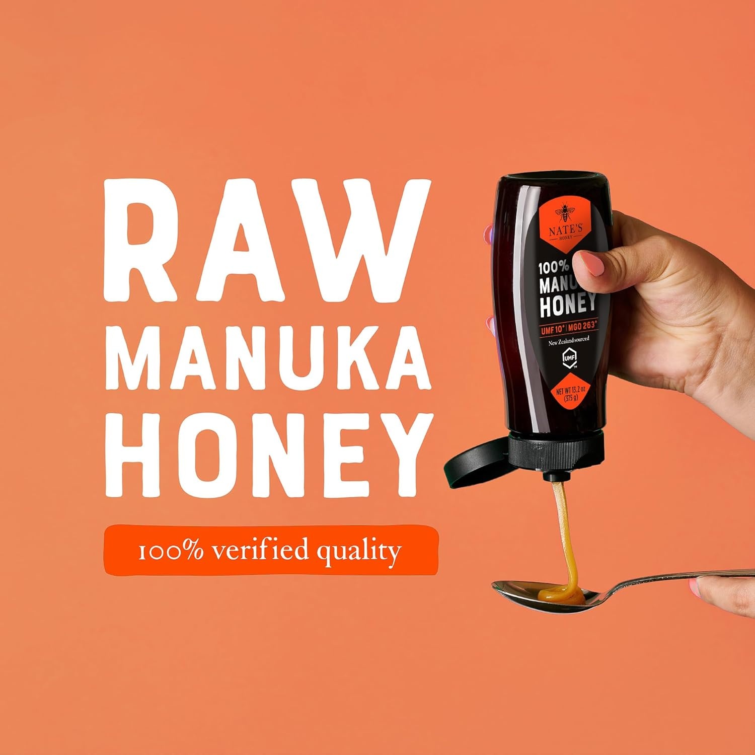 image:imageNates Organic Manuka Honey MGO 300 UMF 11 132 oz Squeeze Bottle USDA Certified OrganicMGO 263 UMF Certified 10