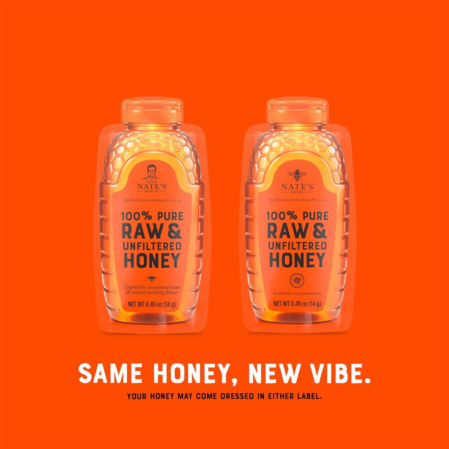 image:imageNates Honey Minis SingleServe 100 Pure Raw amp Unfiltered Honey 049oz Packets 40ct Resealable Bag049 Ounce Pack of 20